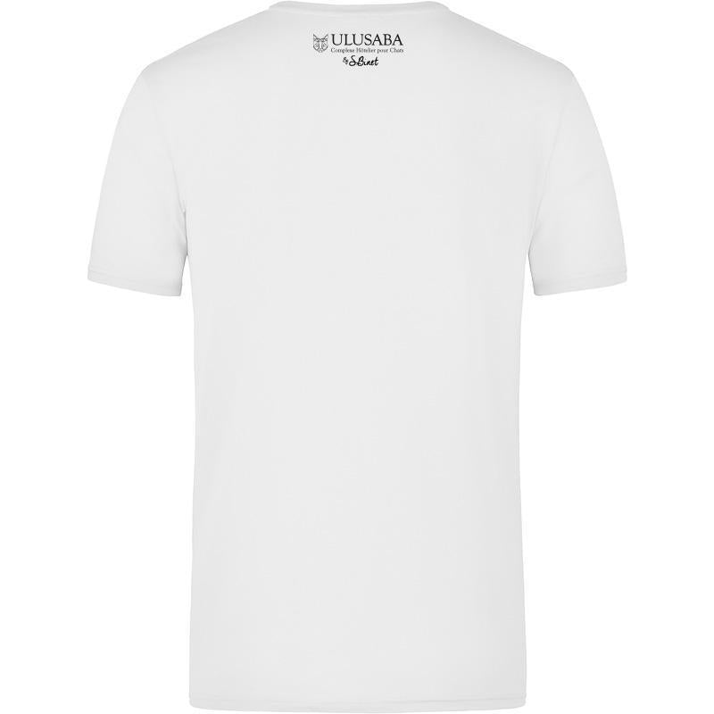Tee-shirt blanc Homme - Chat Baignoire