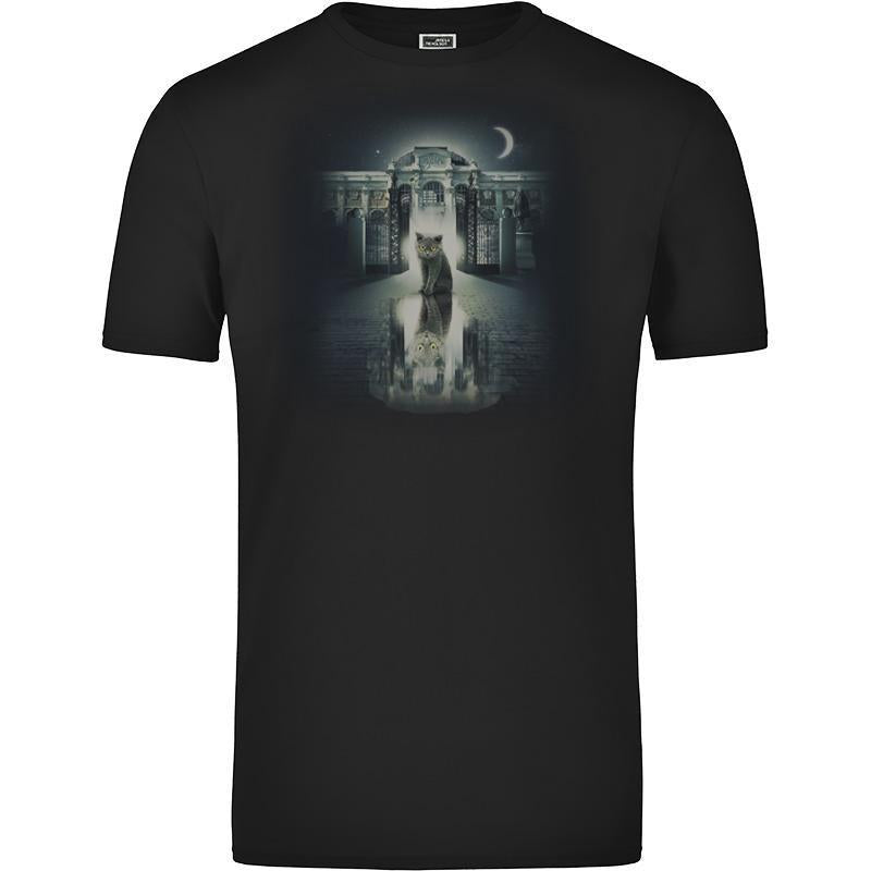 Tee-shirt noir Homme - Chat Reflet
